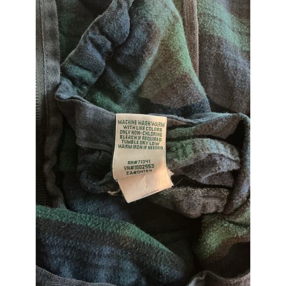 LL Bean Womens Relaxed Fit Flannel Shirt Hoodie S Green Scotch Plaid Gorpcore - Picture 8 of 8